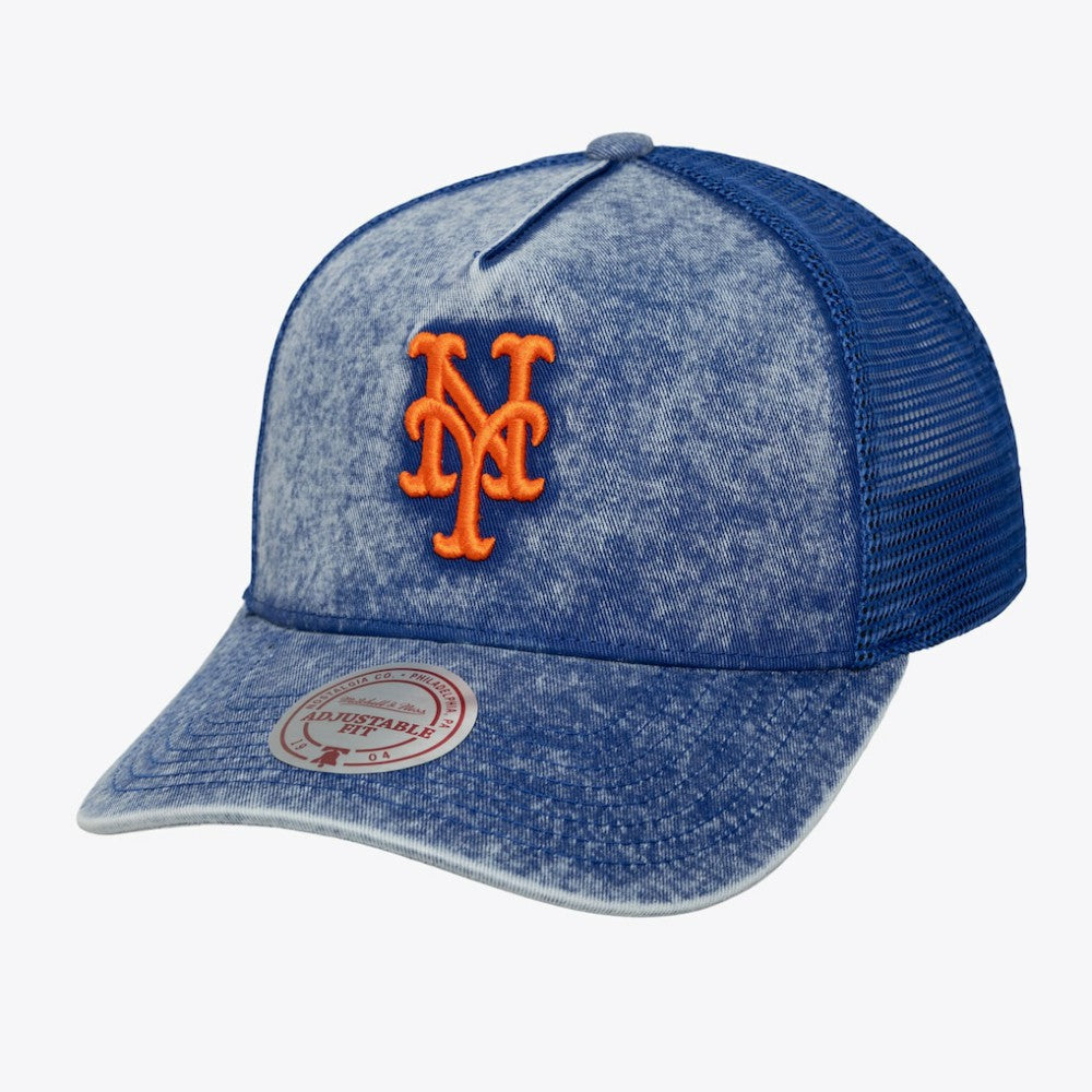 Royal New York Mets Mitchell & Ness Unisex Gameday Adjustable Trucker Hat