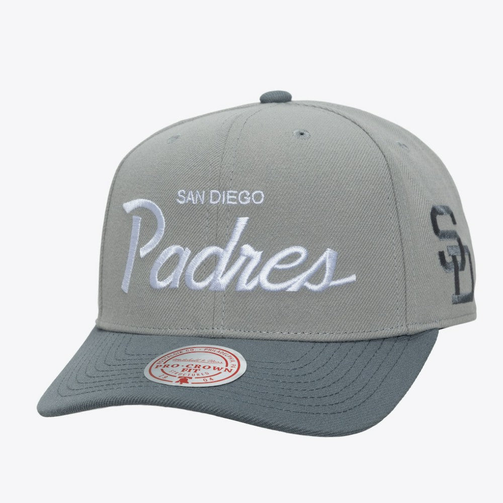 Gray San Diego Padres Mitchell & Ness Cooperstown Thunderstorm Head Coach Pro-Crown Adjustable Hat
