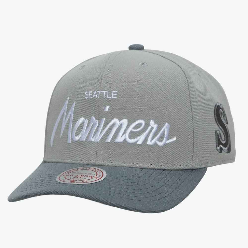 Gray Seattle Mariners Mitchell & Ness Cooperstown Thunderstorm Head Coach Pro-Crown Adjustable Hat