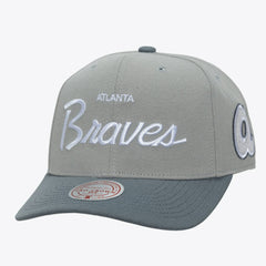 Gray Atlanta Braves Mitchell & Ness Cooperstown Thunderstorm Head Coach Pro-Crown Adjustable Hat