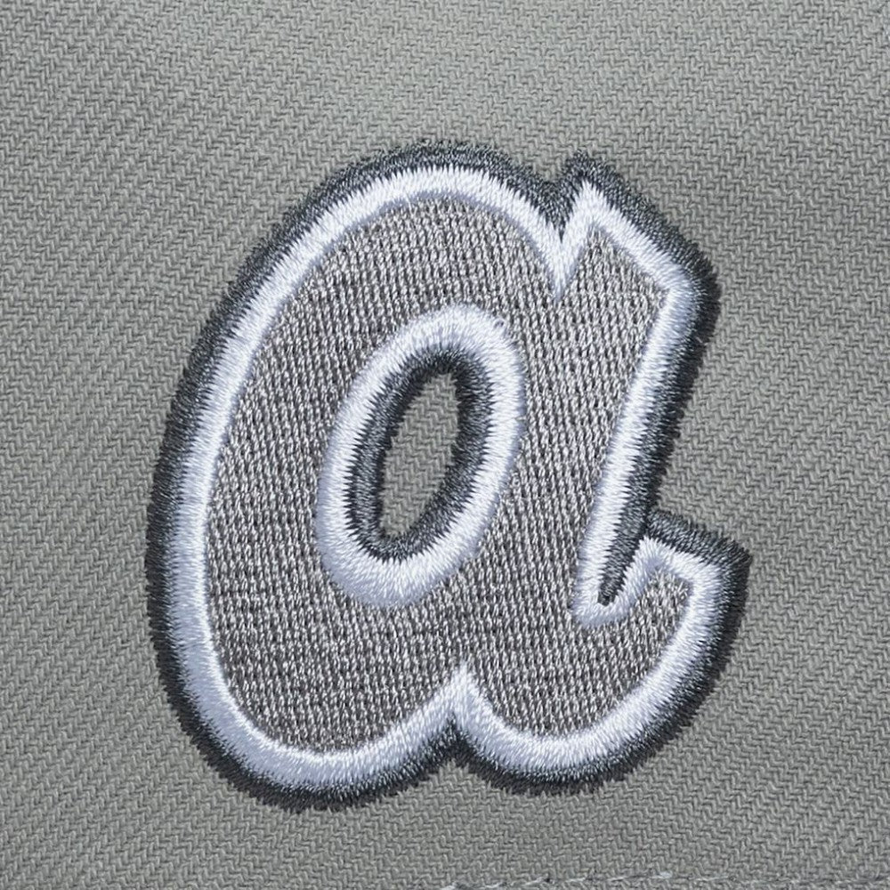 Gray Atlanta Braves Mitchell & Ness Cooperstown Thunderstorm Head Coach Pro-Crown Adjustable Hat