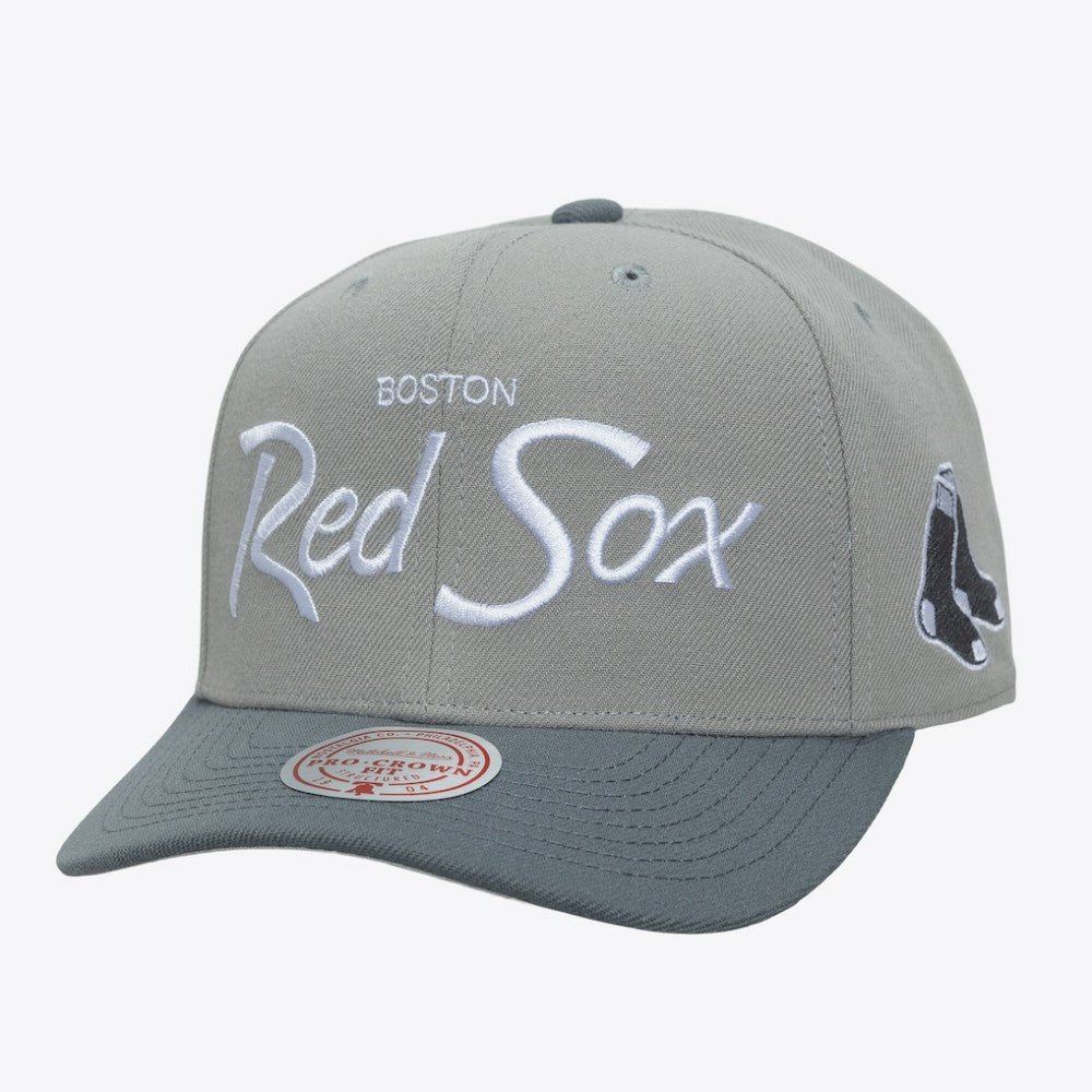 Gray Boston Red Sox Mitchell & Ness Thunderstorm Head Coach Pro-Crown Adjustable Hat