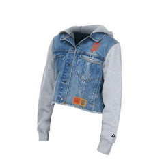 Denim San Francisco Giants New Era Women's Full-Snap Gameday Hybrid Hoodie