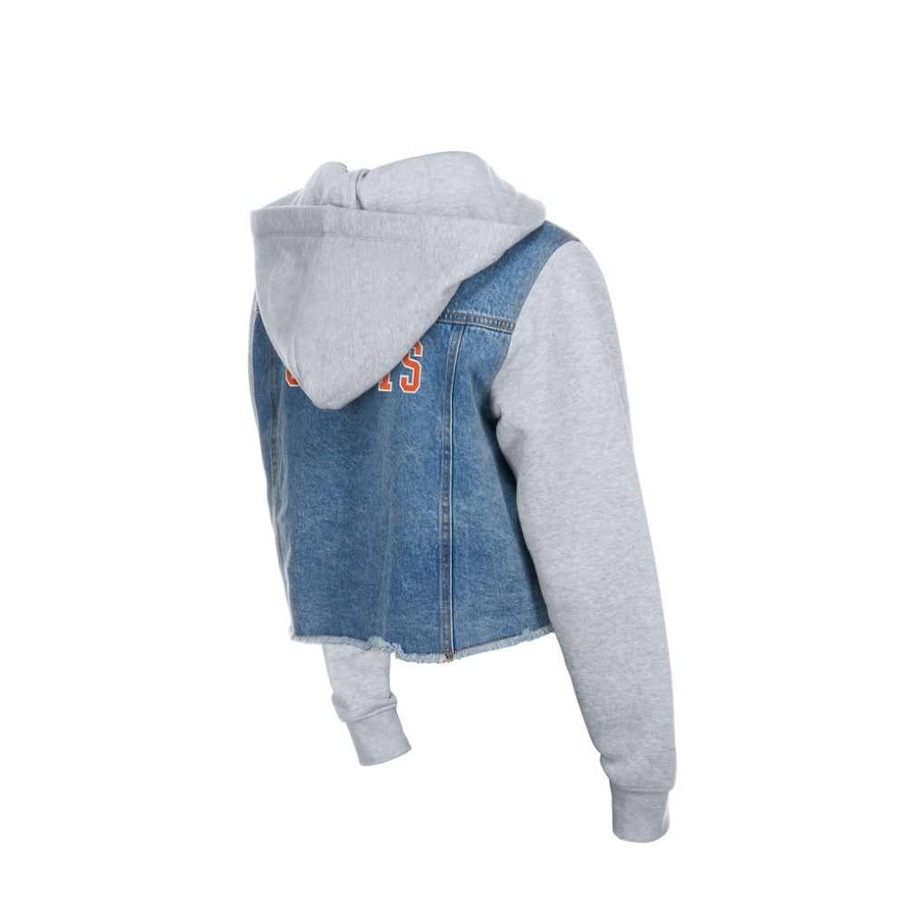 Denim San Francisco Giants New Era Women's Full-Snap Gameday Hybrid Hoodie