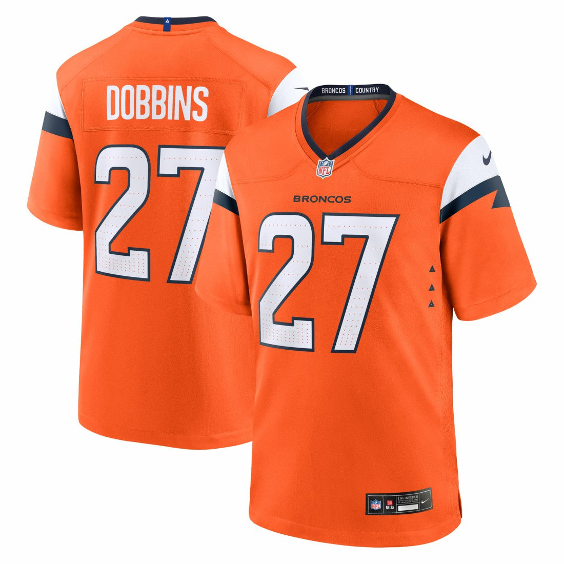 J.K. Dobbins  Team Game Jersey - Denver Broncos Jerseys