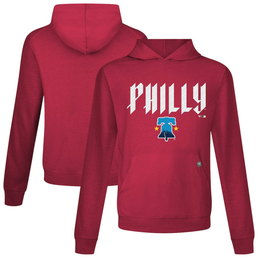 Red Philadelphia Phillies Levelwear City Connect Relay Back Splash Pullover Hoodie
