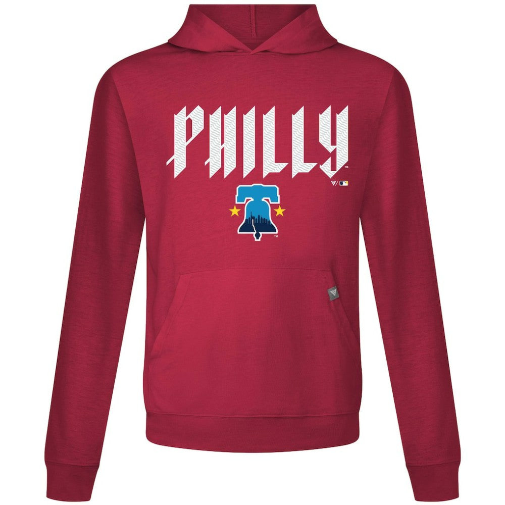 Red Philadelphia Phillies Levelwear City Connect Relay Back Splash Pullover Hoodie