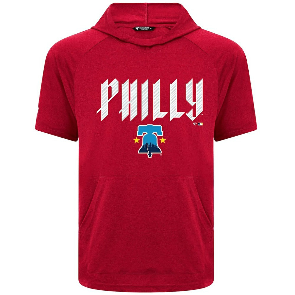 Red Philadelphia Phillies Levelwear City Connect Phase Back Plash Hoodie T-Shirt