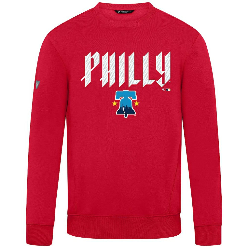 Red Philadelphia Phillies Levelwear City Connect Zane Back Splash Sweatshirt