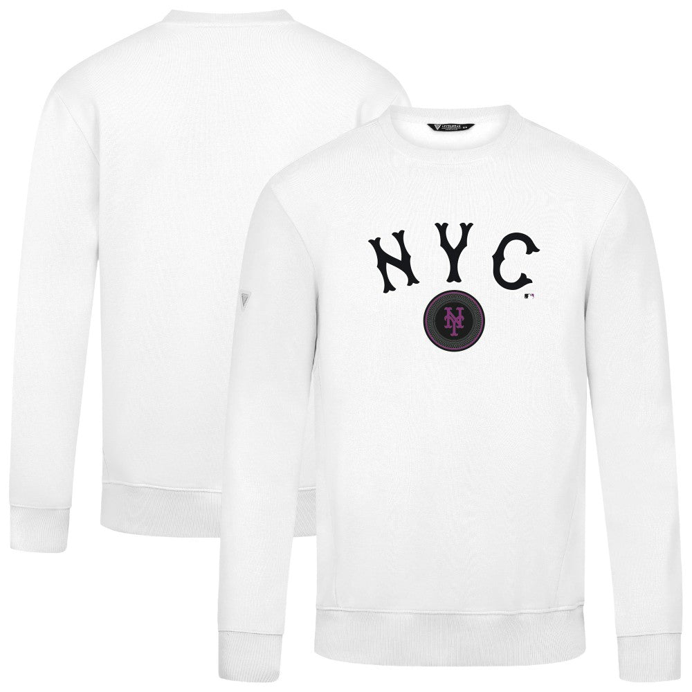 White New York Mets Levelwear City Connect Zane Back Splash Sweatshirt