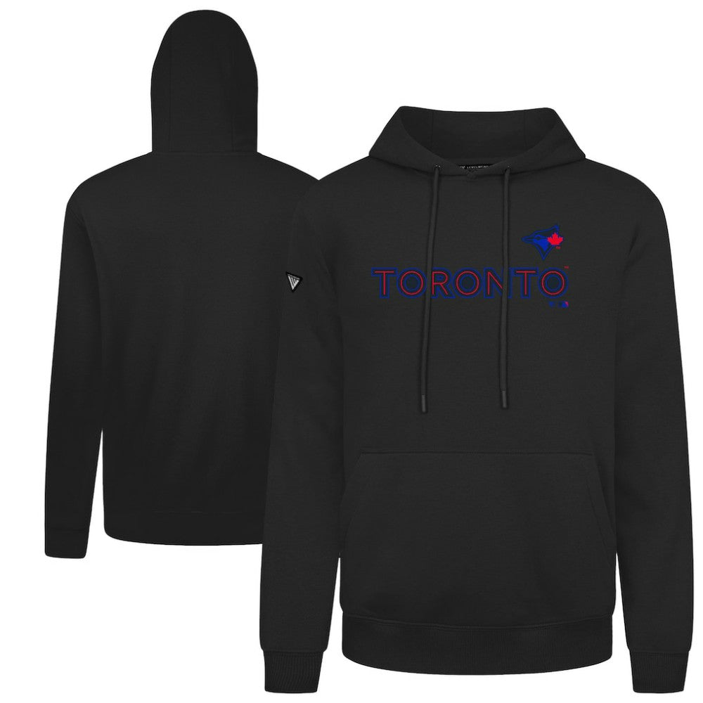 Black Toronto Blue Jays Levelwear City Connect Podium Core Logo Pullover Hoodie
