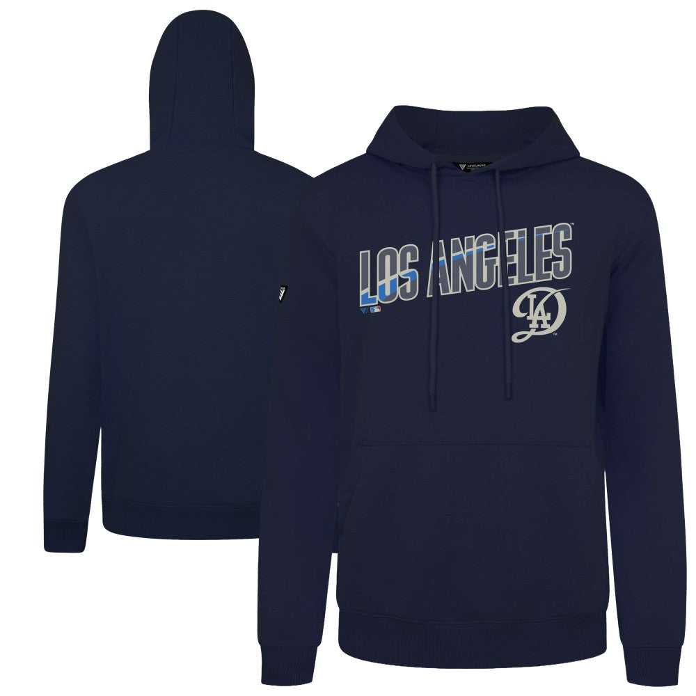 Navy Los Angeles Dodgers Levelwear City Connect Podium Back Splash Pullover Hoodie