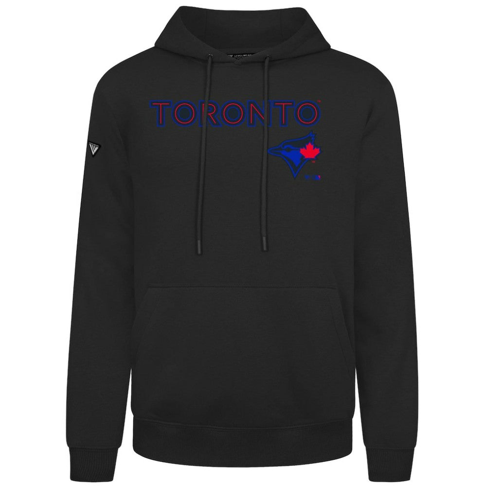 Black Toronto Blue Jays Levelwear City Connect Podium Back Splash Pullover Hoodie