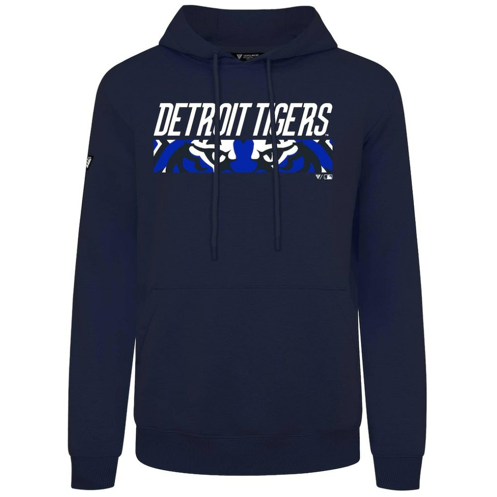 Navy Detroit Tigers Levelwear City Connect Podium Back Splash Pullover Hoodie