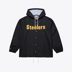 Coaches Full-Snap Hooded Windbreaker Jacket - Pittsburgh Steelers Jackets