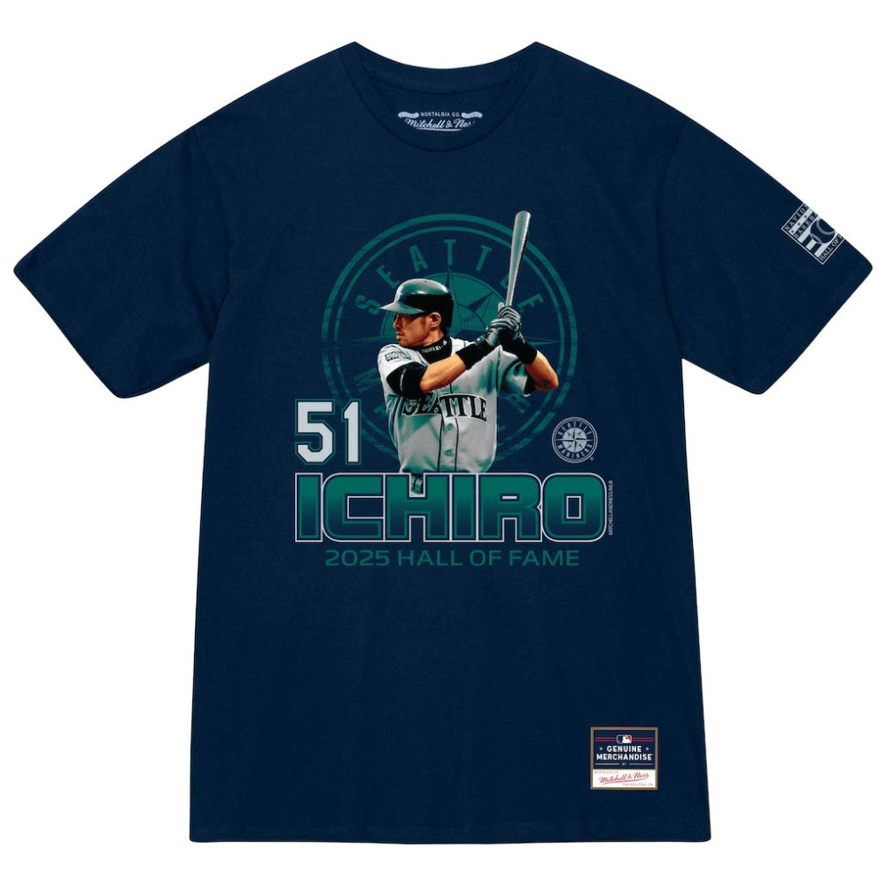 Navy Ichiro Suzuki Seattle Mariners Mitchell & Ness Hall of Fame Hitter T-Shirt