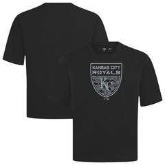 Black Kansas City Royals Levelwear Oversized Luxe Signature Knit Buckler T-Shirt