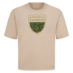 Khaki Arizona Diamondbacks Levelwear Oversized Luxe Signature Knit Buckler T-Shirt