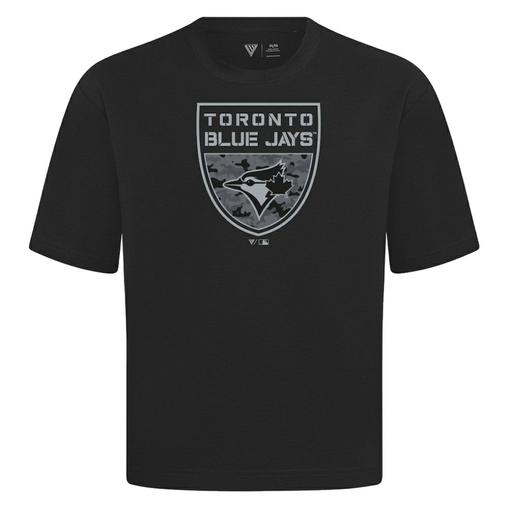 Black Toronto Blue Jays Levelwear Oversized Luxe Signature Knit Buckler T-Shirt