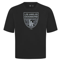 Black Los Angeles Dodgers Levelwear Oversized Luxe Signature Knit Buckler T-Shirt