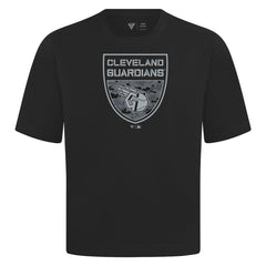 Black Cleveland Guardians Levelwear Oversized Luxe Signature Knit Buckler T-Shirt