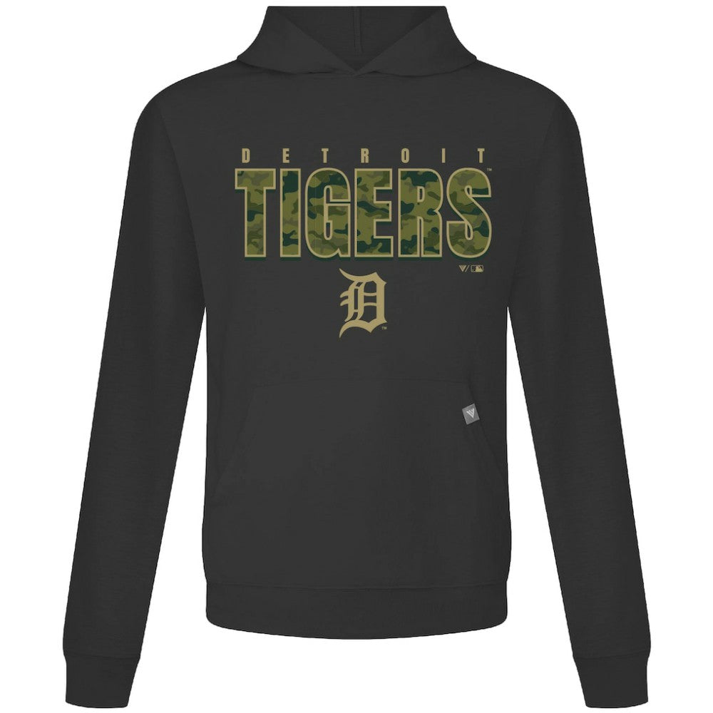 Black Detroit Tigers Levelwear Relay Protect Pullover Hoodie