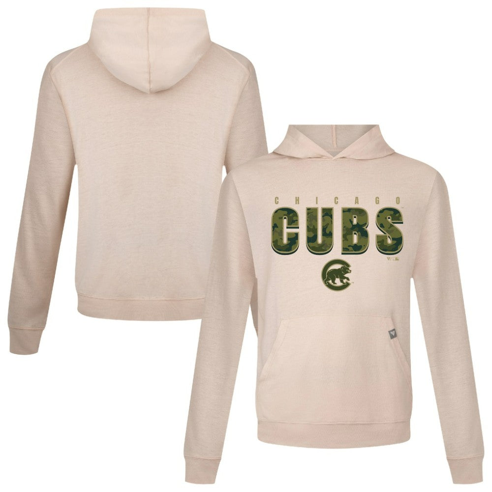 Khaki Chicago Cubs Levelwear Relay Protect Pullover Hoodie