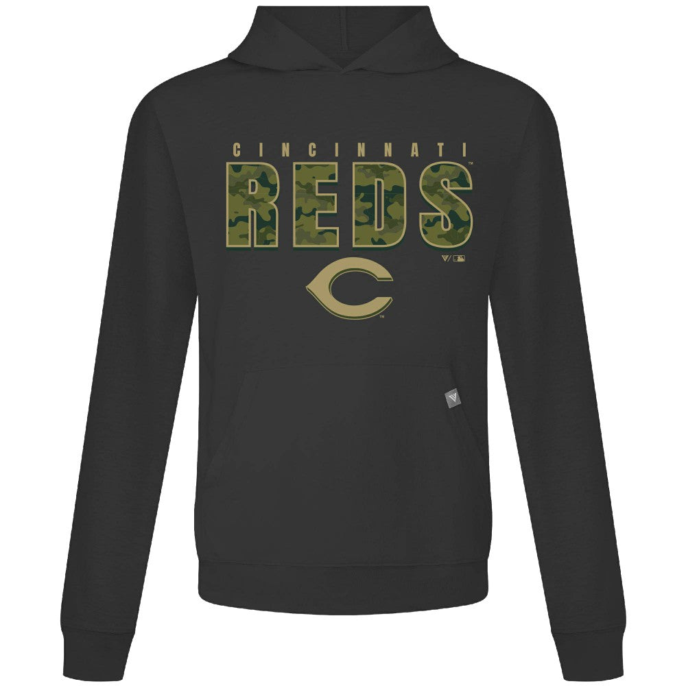 Black Cincinnati Reds Levelwear Relay Protect Pullover Hoodie
