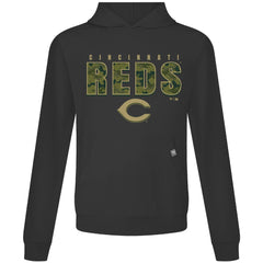 Black Cincinnati Reds Levelwear Relay Protect Pullover Hoodie