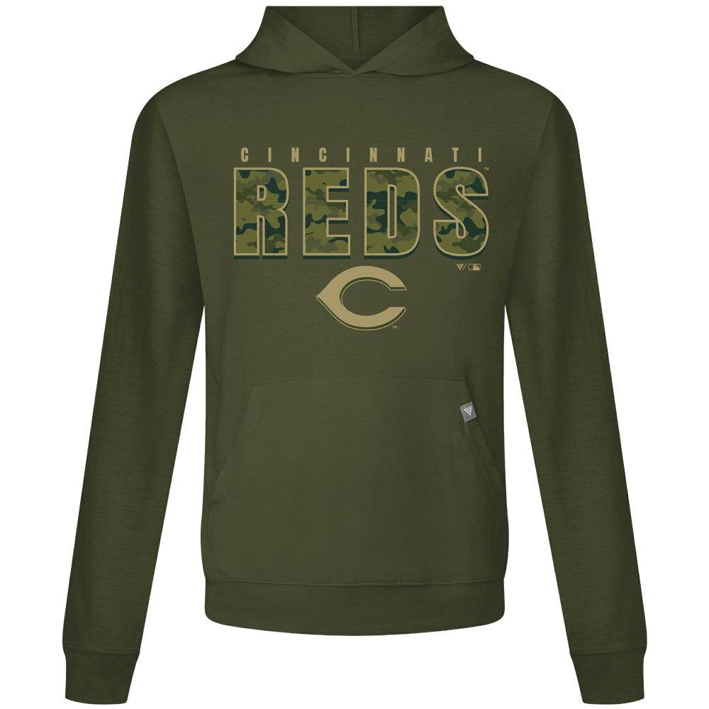 Green Cincinnati Reds Levelwear Relay Protect Pullover Hoodie