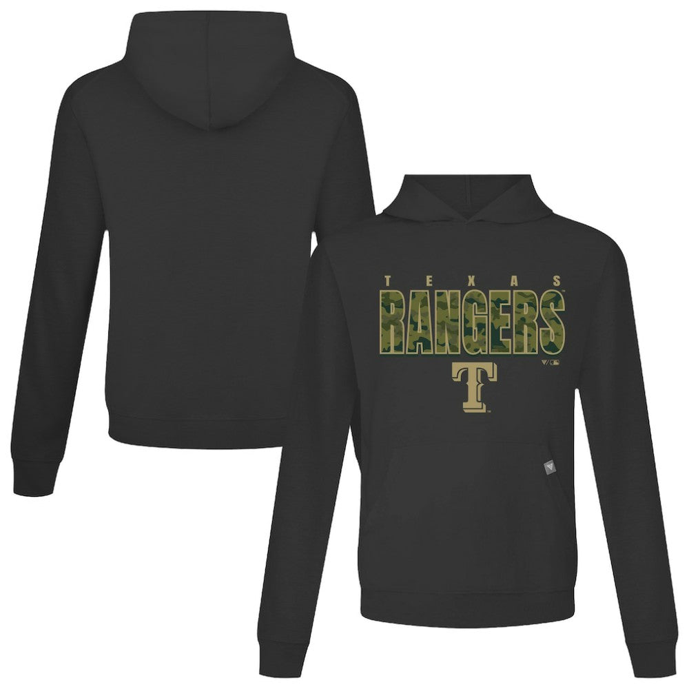 Black Texas Rangers Levelwear Relay Protect Pullover Hoodie