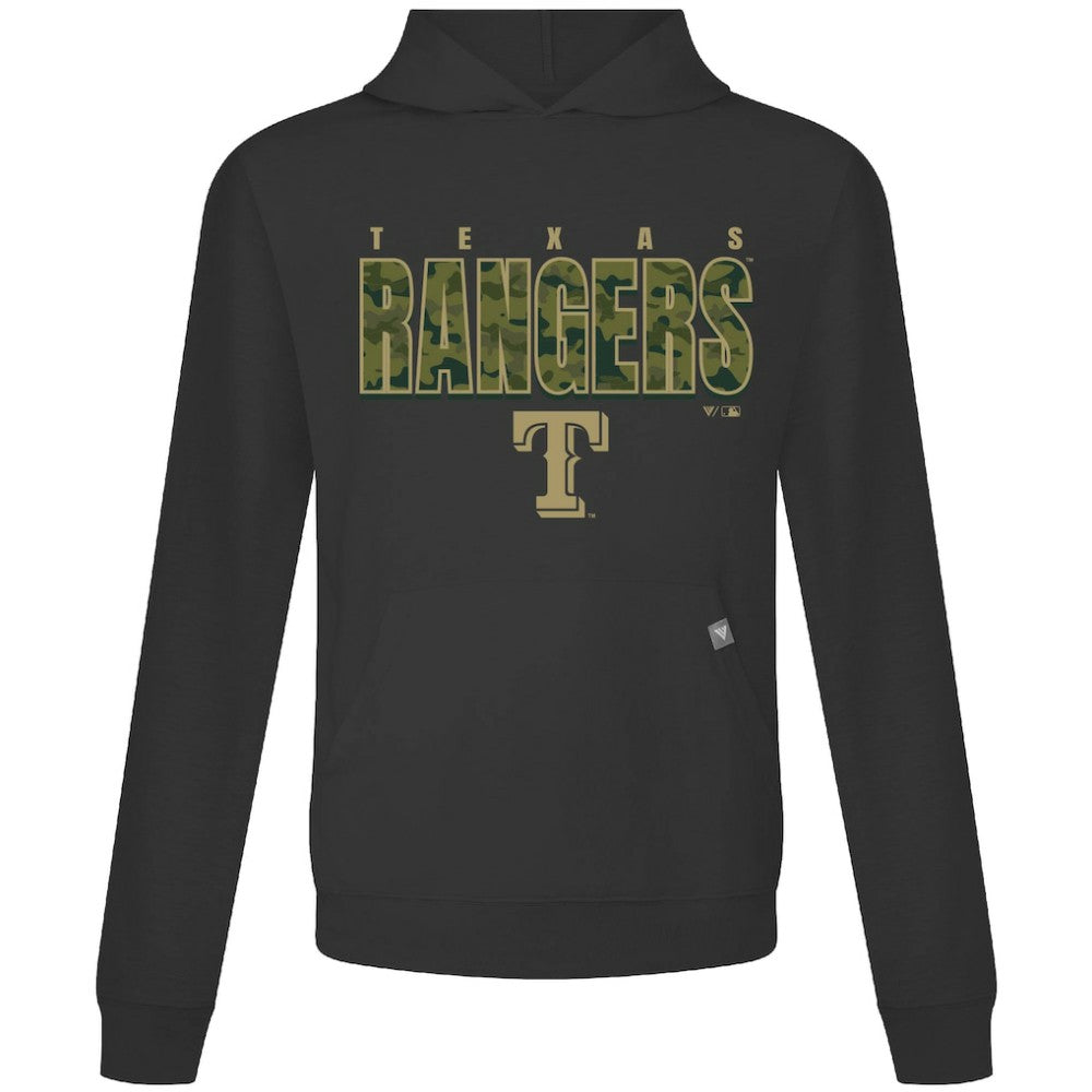 Black Texas Rangers Levelwear Relay Protect Pullover Hoodie