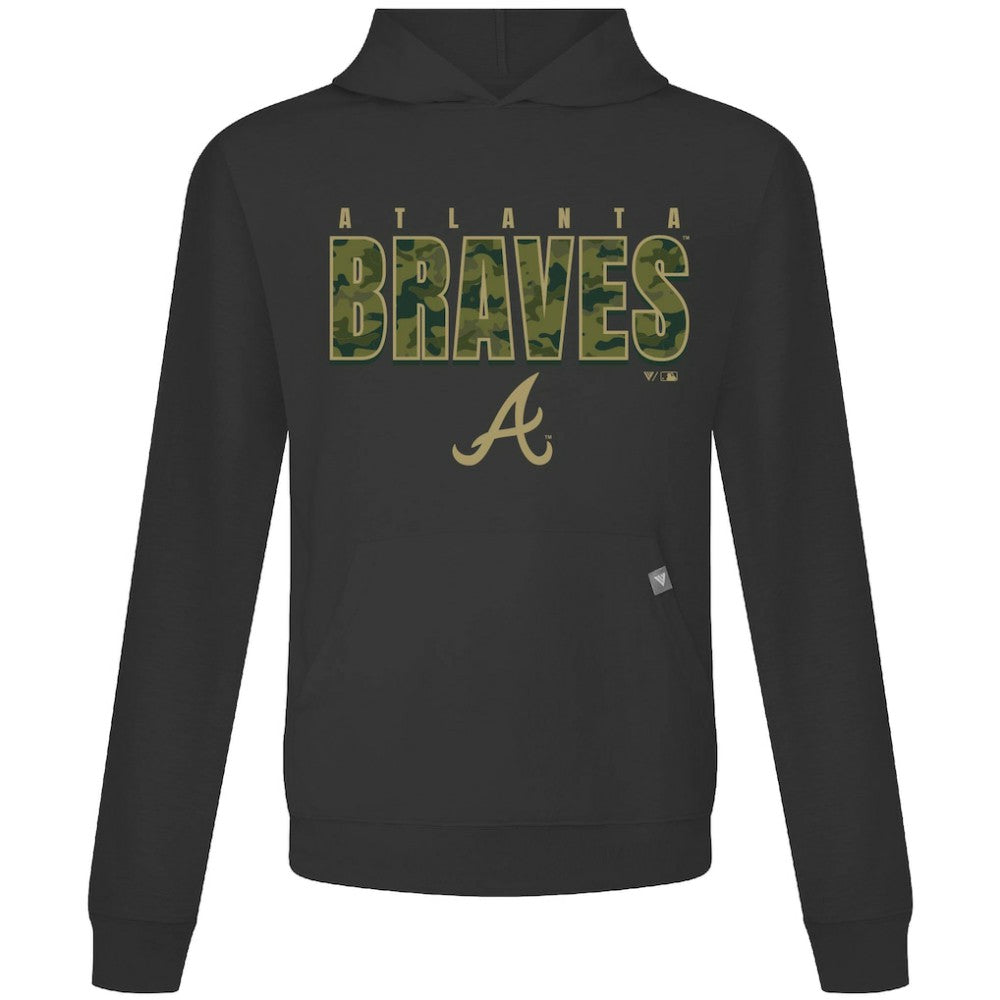 Black Atlanta Braves Levelwear Relay Protect Pullover Hoodie