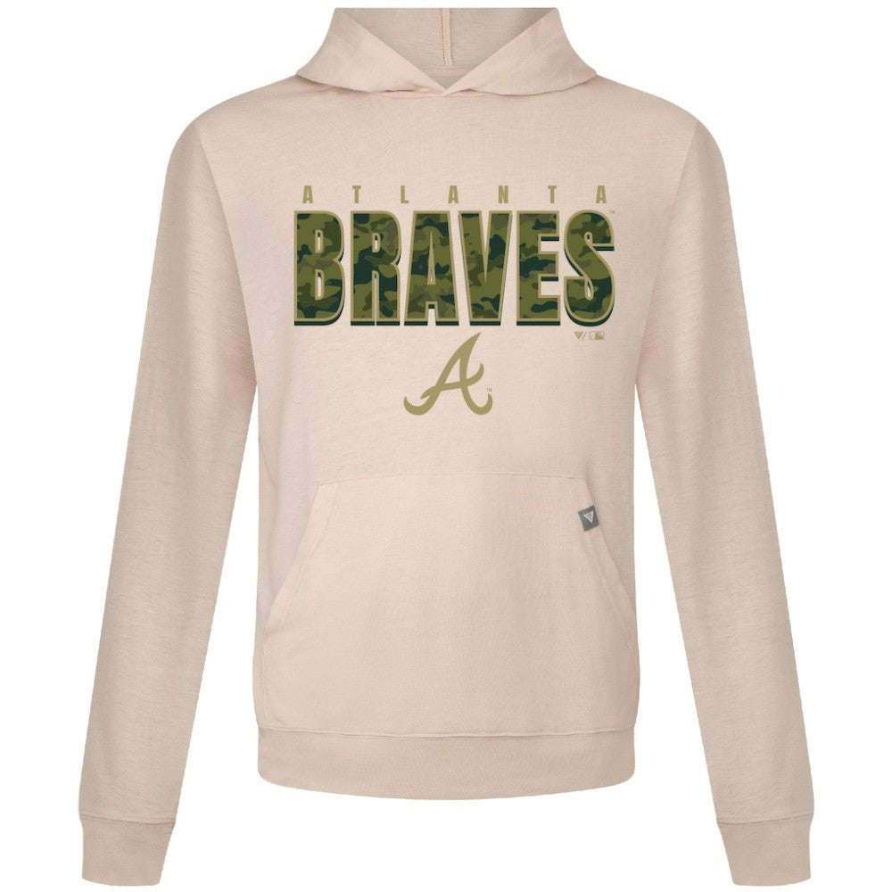 Khaki Atlanta Braves Levelwear Relay Protect Pullover Hoodie