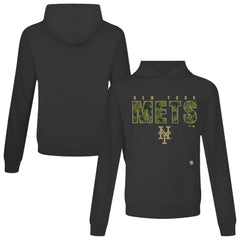 Black New York Mets Levelwear Relay Protect Pullover Hoodie