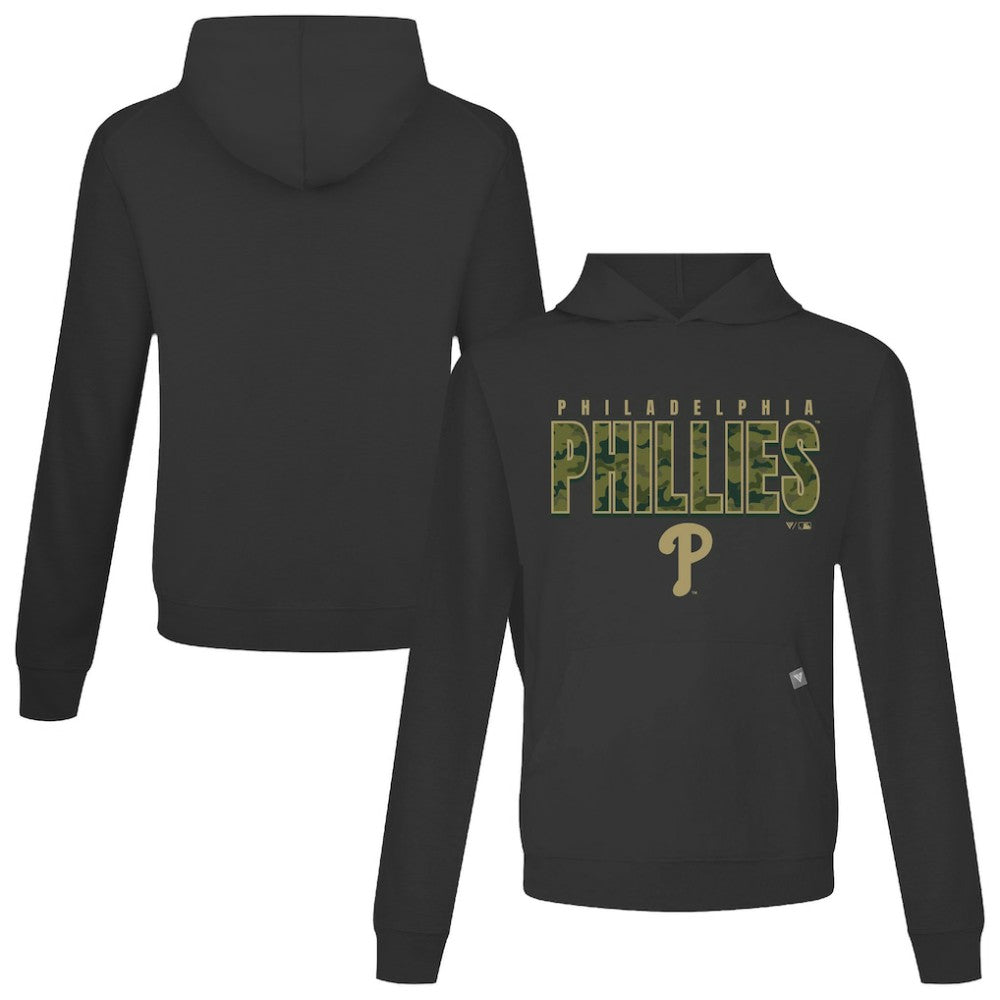 Black Philadelphia Phillies Levelwear Relay Protect Pullover Hoodie
