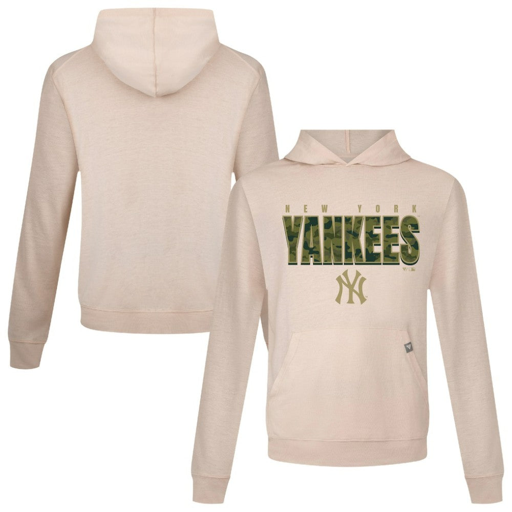 Khaki New York Yankees Levelwear Relay Protect Pullover Hoodie