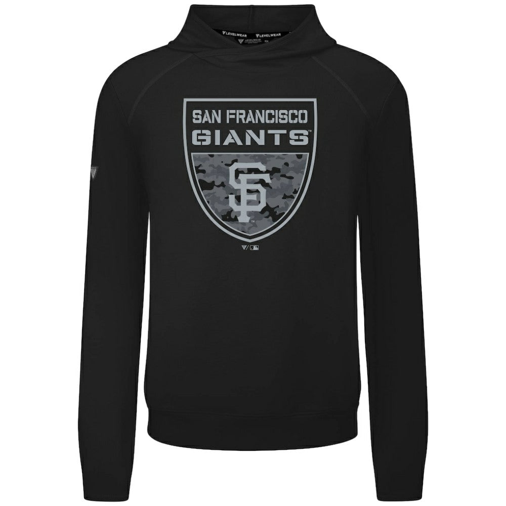 Black San Francisco Giants Levelwear Mandate Buckler Tri-Blend Pullover Hoodie
