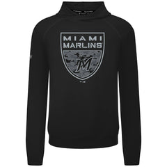 Black Miami Marlins Levelwear Mandate Buckler Tri-Blend Pullover Hoodie