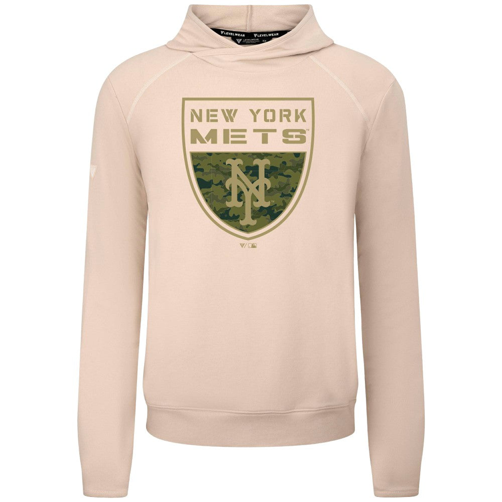 Khaki New York Mets Levelwear Mandate Buckler Tri-Blend Pullover Hoodie