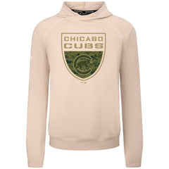 Khaki Chicago Cubs Levelwear Mandate Buckler Tri-Blend Pullover Hoodie
