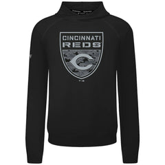 Black Cincinnati Reds Levelwear Mandate Buckler Tri-Blend Pullover Hoodie