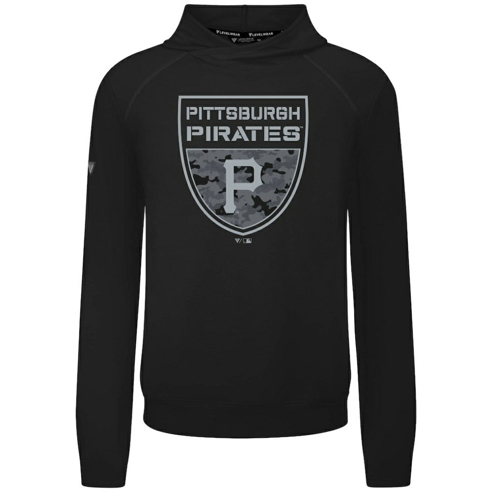 Black Pittsburgh Pirates Levelwear Mandate Buckler Tri-Blend Pullover Hoodie
