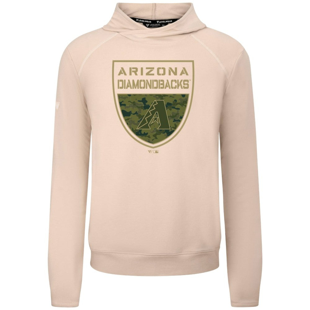 Khaki Arizona Diamondbacks Levelwear Mandate Buckler Tri-Blend Pullover Hoodie