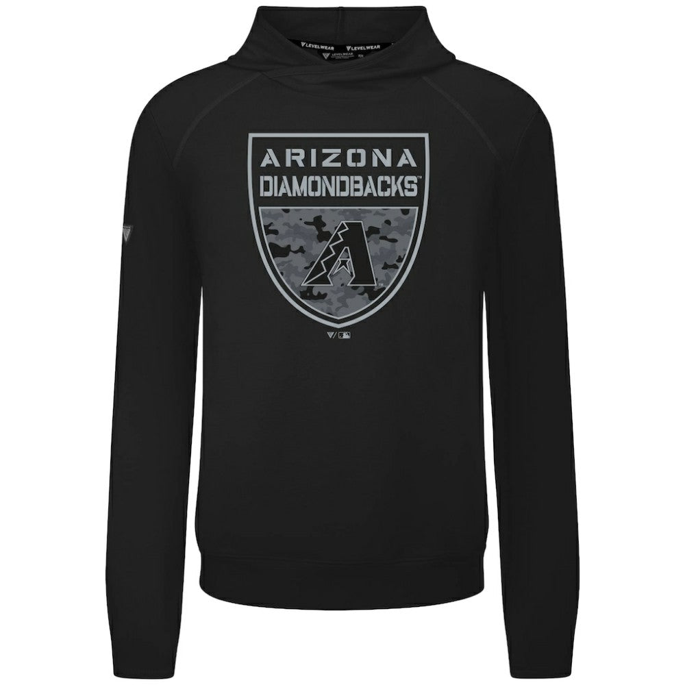Black Arizona Diamondbacks Levelwear Mandate Buckler Tri-Blend Pullover Hoodie