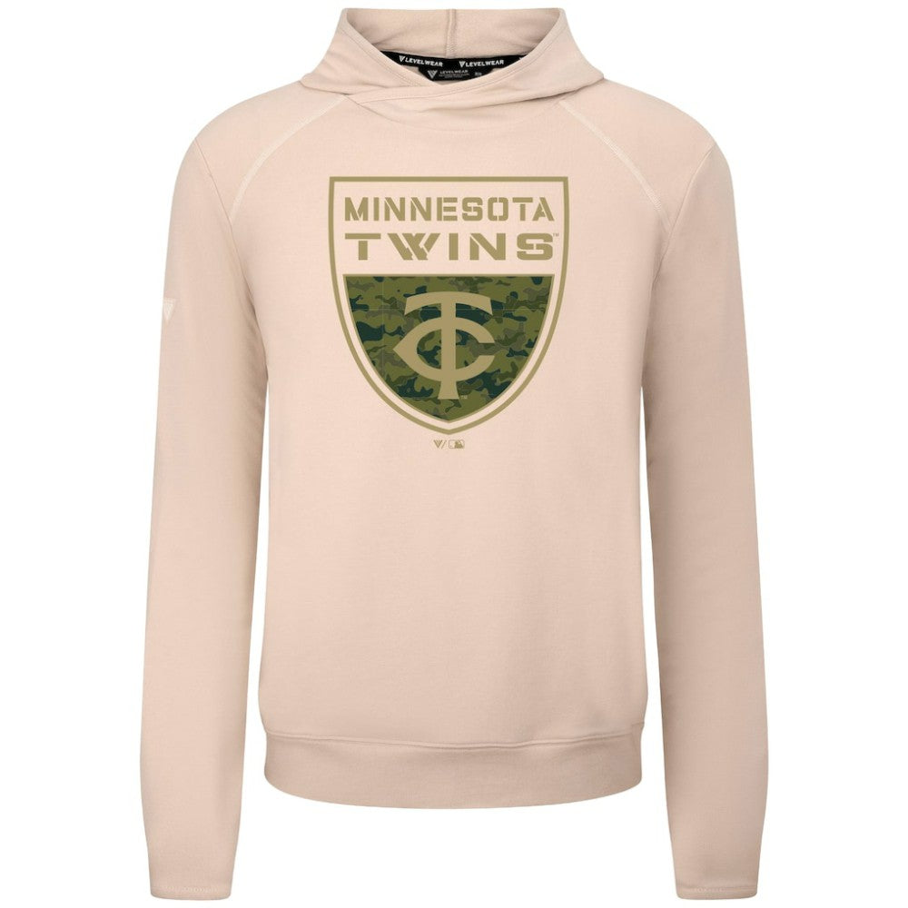 Khaki Minnesota Twins Levelwear Mandate Buckler Tri-Blend Pullover Hoodie