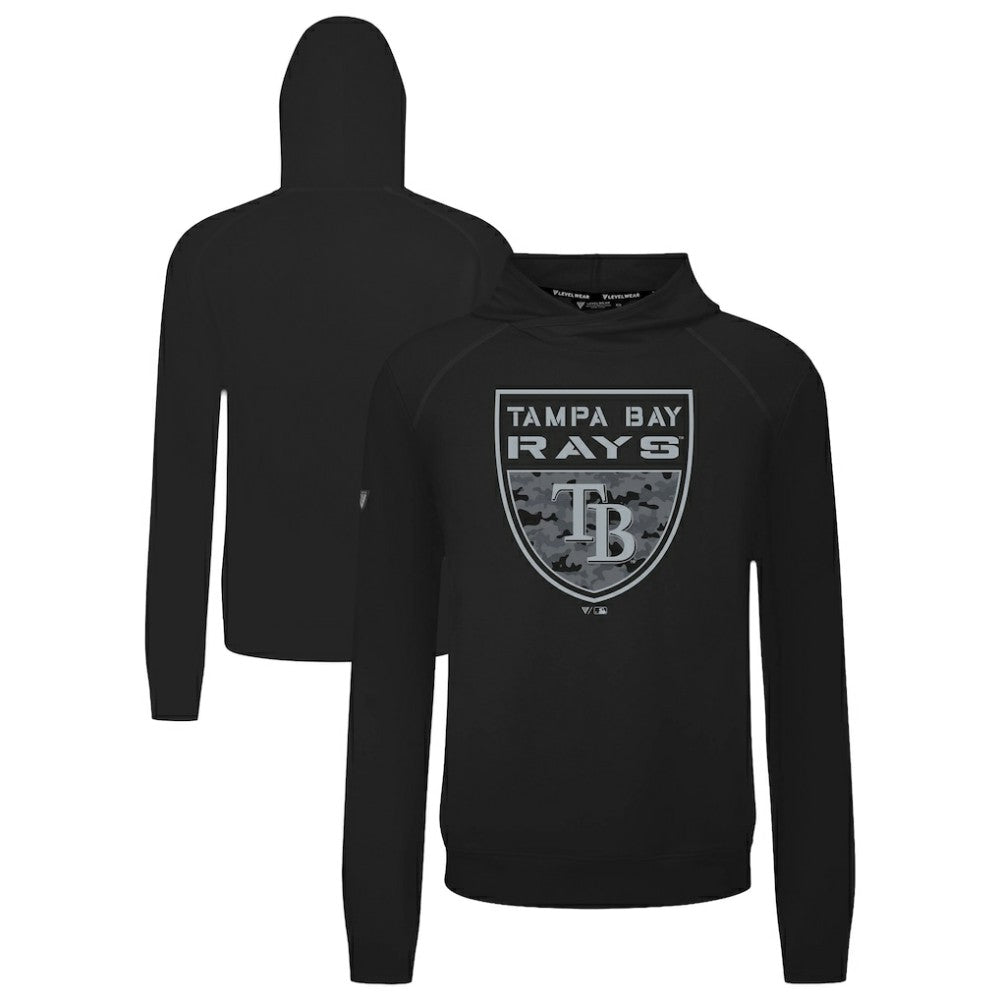 Black Tampa Bay Rays Levelwear Mandate Buckler Tri-Blend Pullover Hoodie