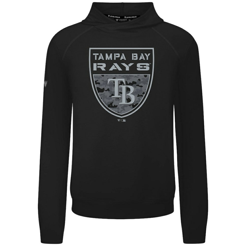 Black Tampa Bay Rays Levelwear Mandate Buckler Tri-Blend Pullover Hoodie
