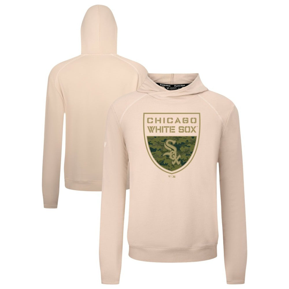 Khaki Chicago White Sox Levelwear Mandate Buckler Tri-Blend Pullover Hoodie