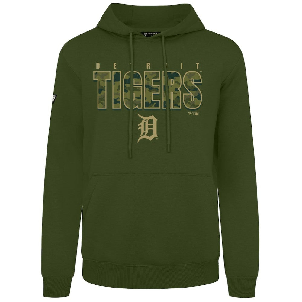Green Detroit Tigers Levelwear Podium Protect Pullover Hoodie